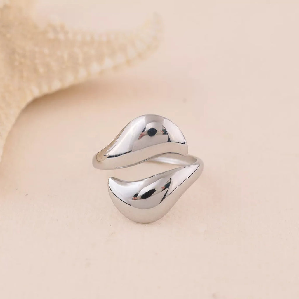 Bague Lina - bague fine acier inoxydable doré
