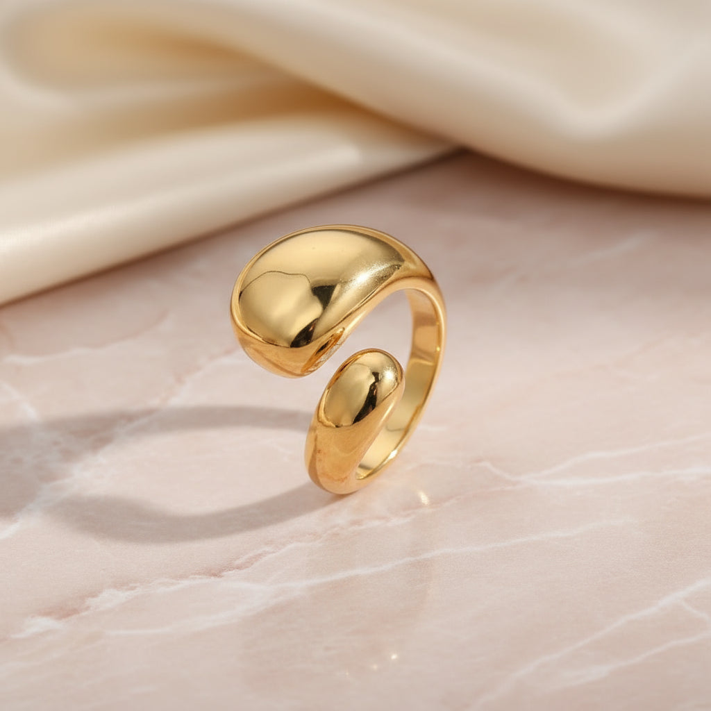 Bague Lucie - bague élégante acier inoxydable doré
