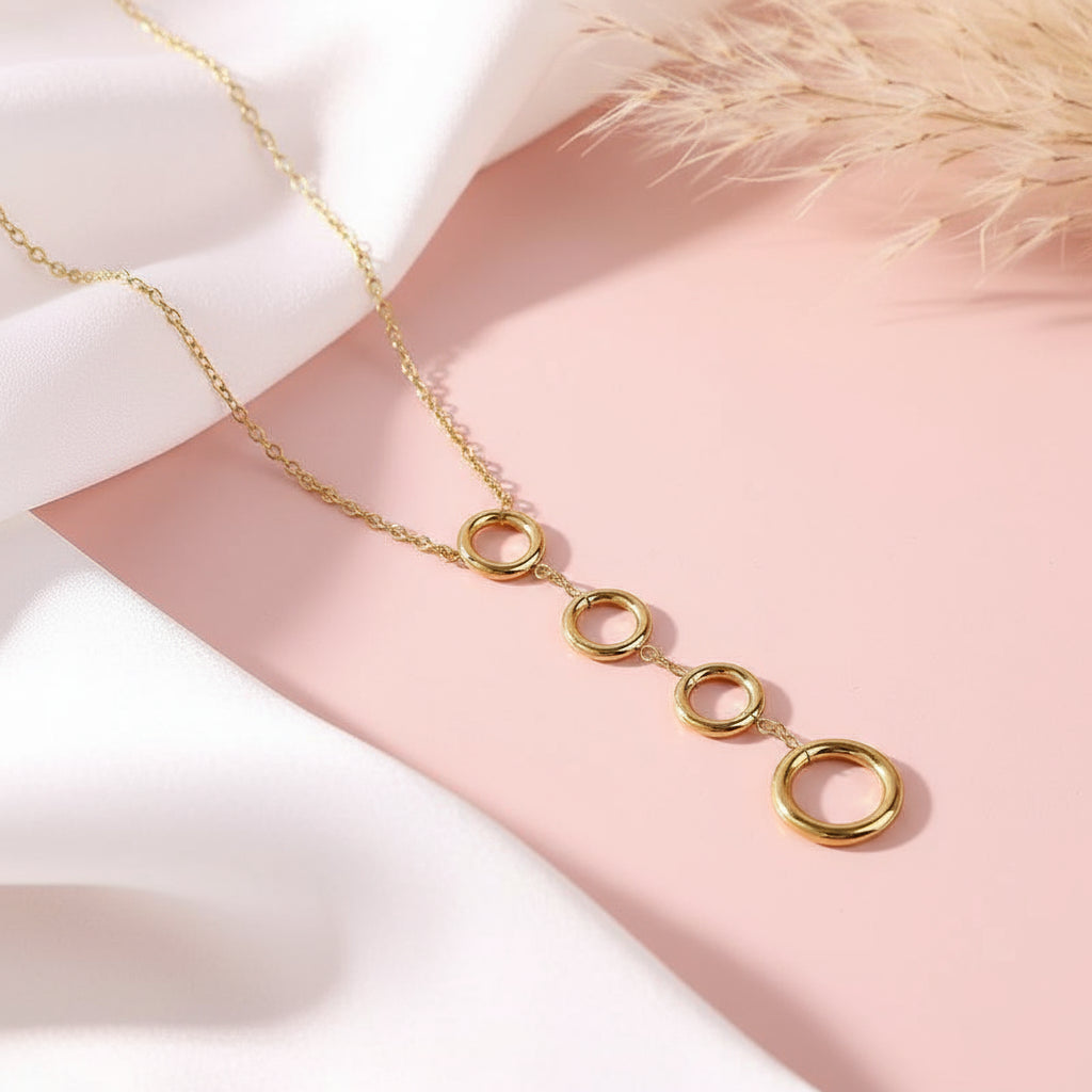 Collier Jeanne - collier fin pendentif acier inoxydable doré
