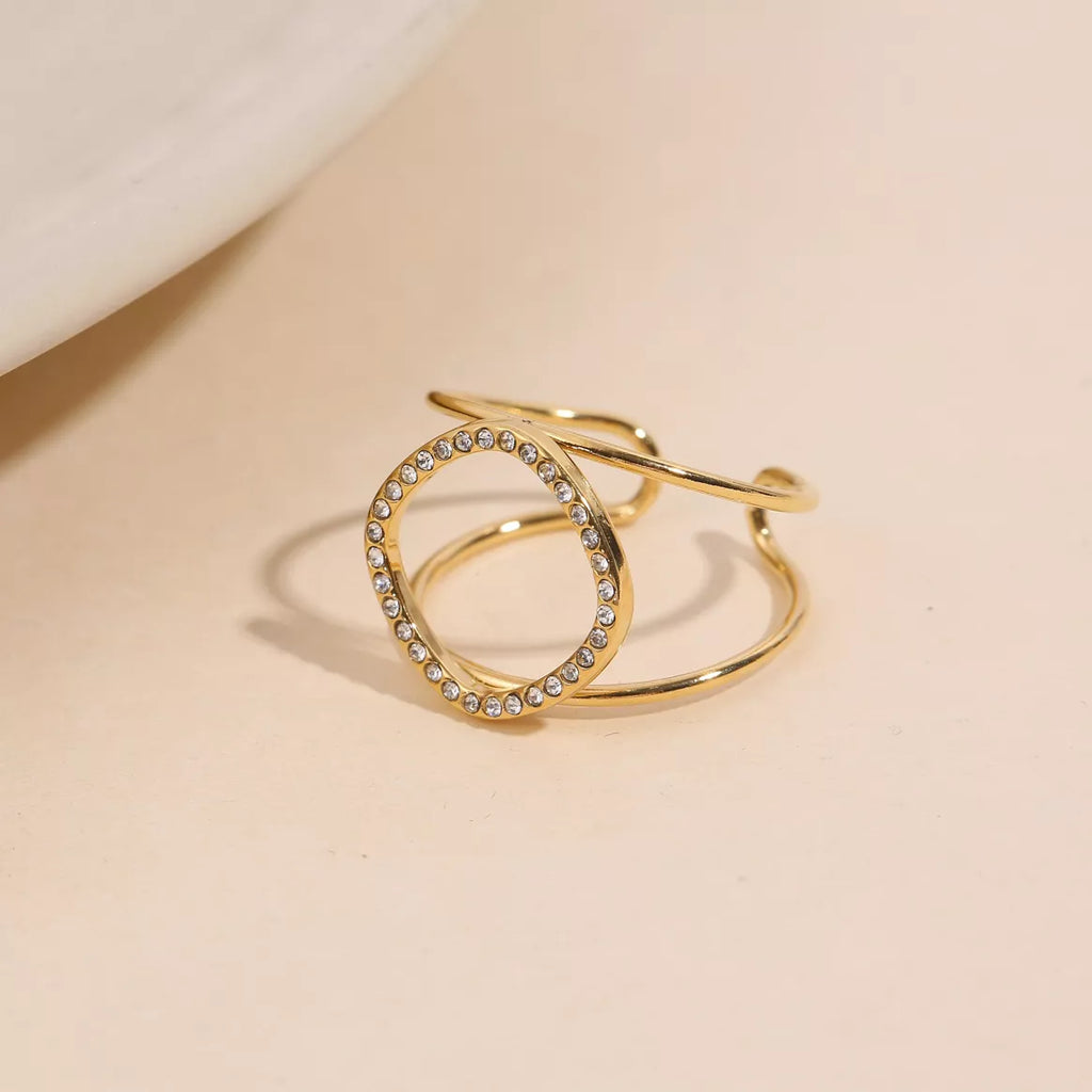 Bague Nina - bague élégante acier inoxydable doré
