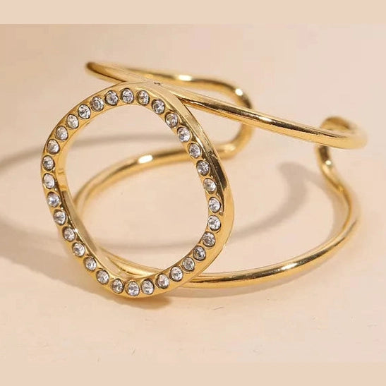 Bague Nina détail - bague fine acier inoxydable doré
