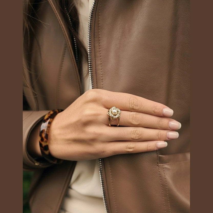 Bague Annamay anti stress portée - bague tournante acier inoxydable argenté
