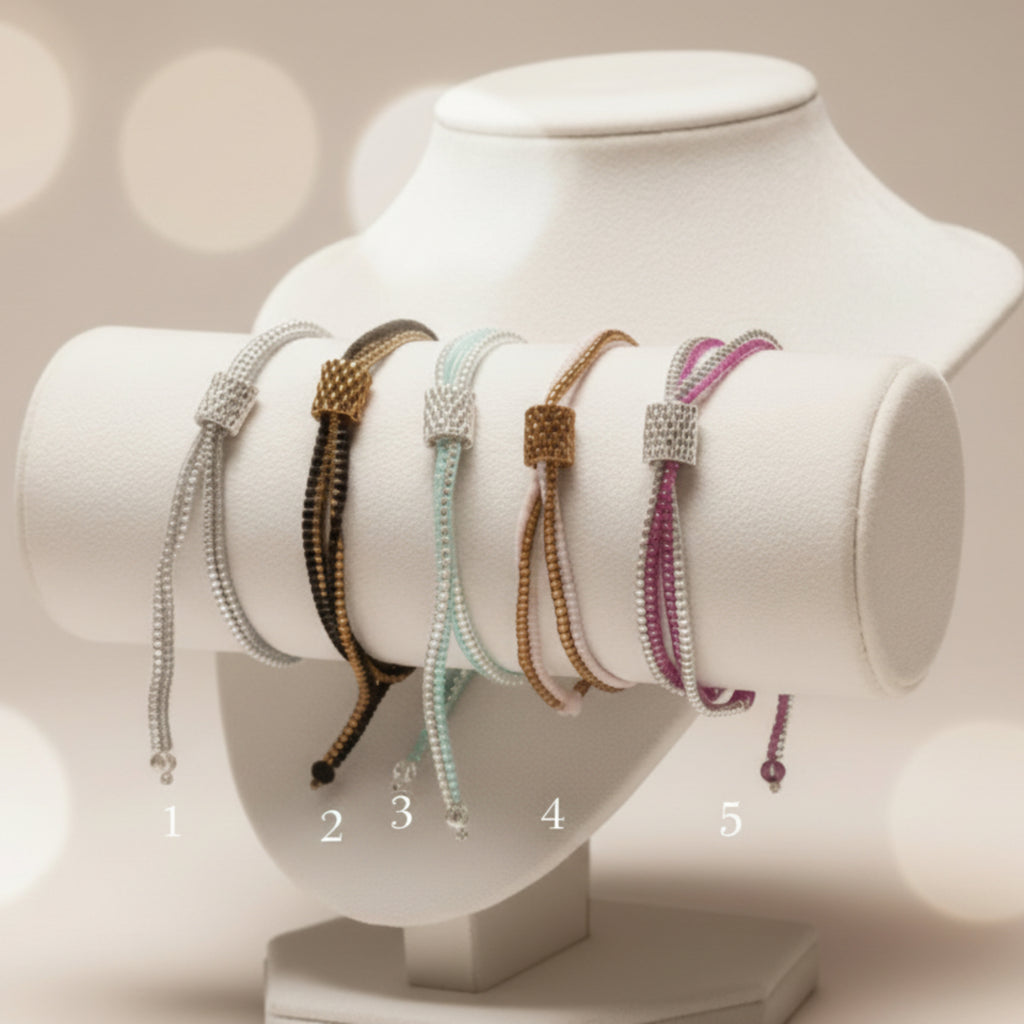 Bracelet Délica tissé en perles Miyuki - Création artisanale ÔParis réglable 2,30g
