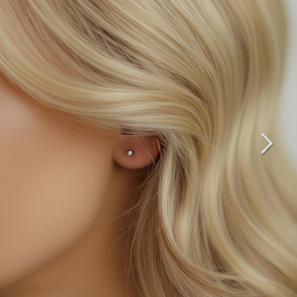 Boucles d'oreilles puces Pauline zirconium acier doré ÔParis