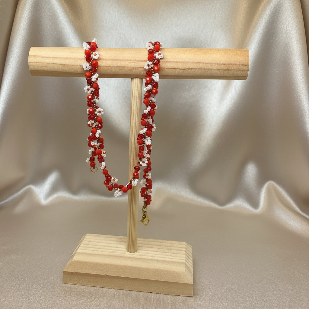 Collier Amaryllis porté bijou fait main élégant ÔParis