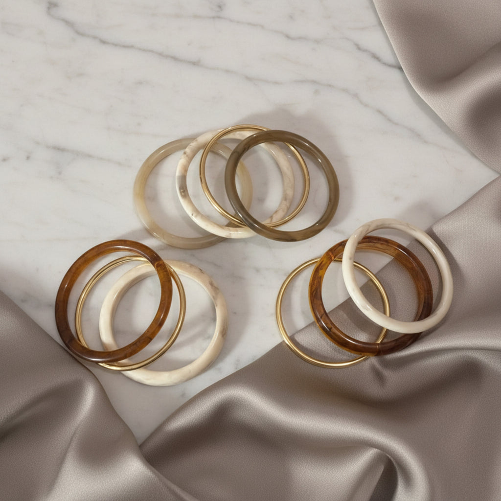 Collection bracelets joncs dorés et résine Les Jolis Joncs ÔParis
