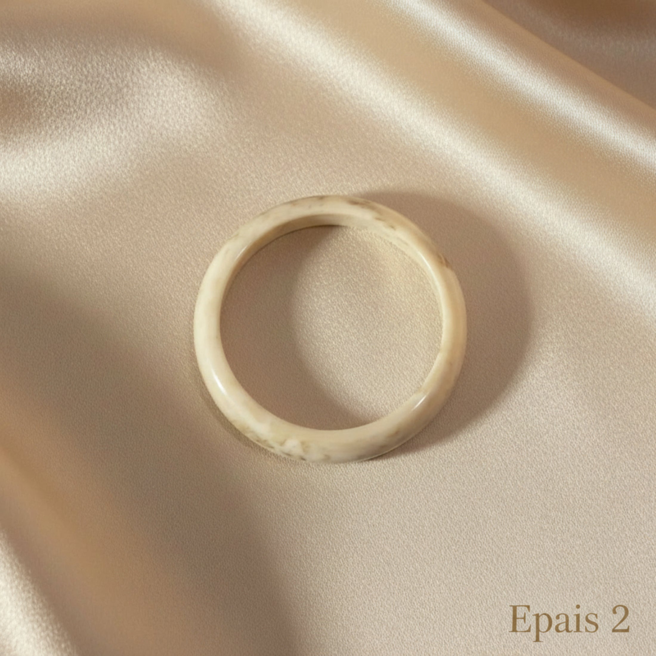 Bracelet jonc résine épais couleurs naturelles marron ivoire 6,4 cm ÔParis
