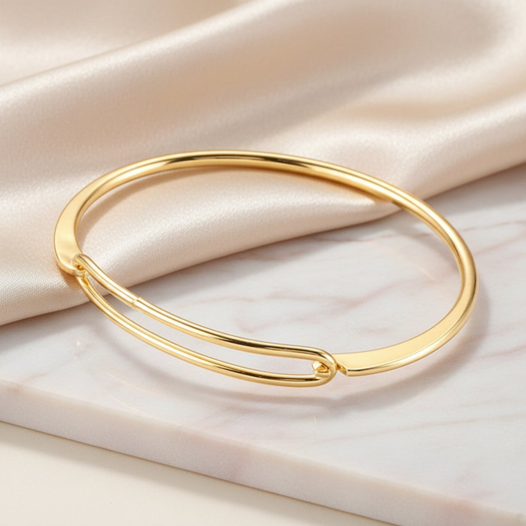 Bracelet Jonc Victoire - Bracelet jonc doré lisse plaquage or
