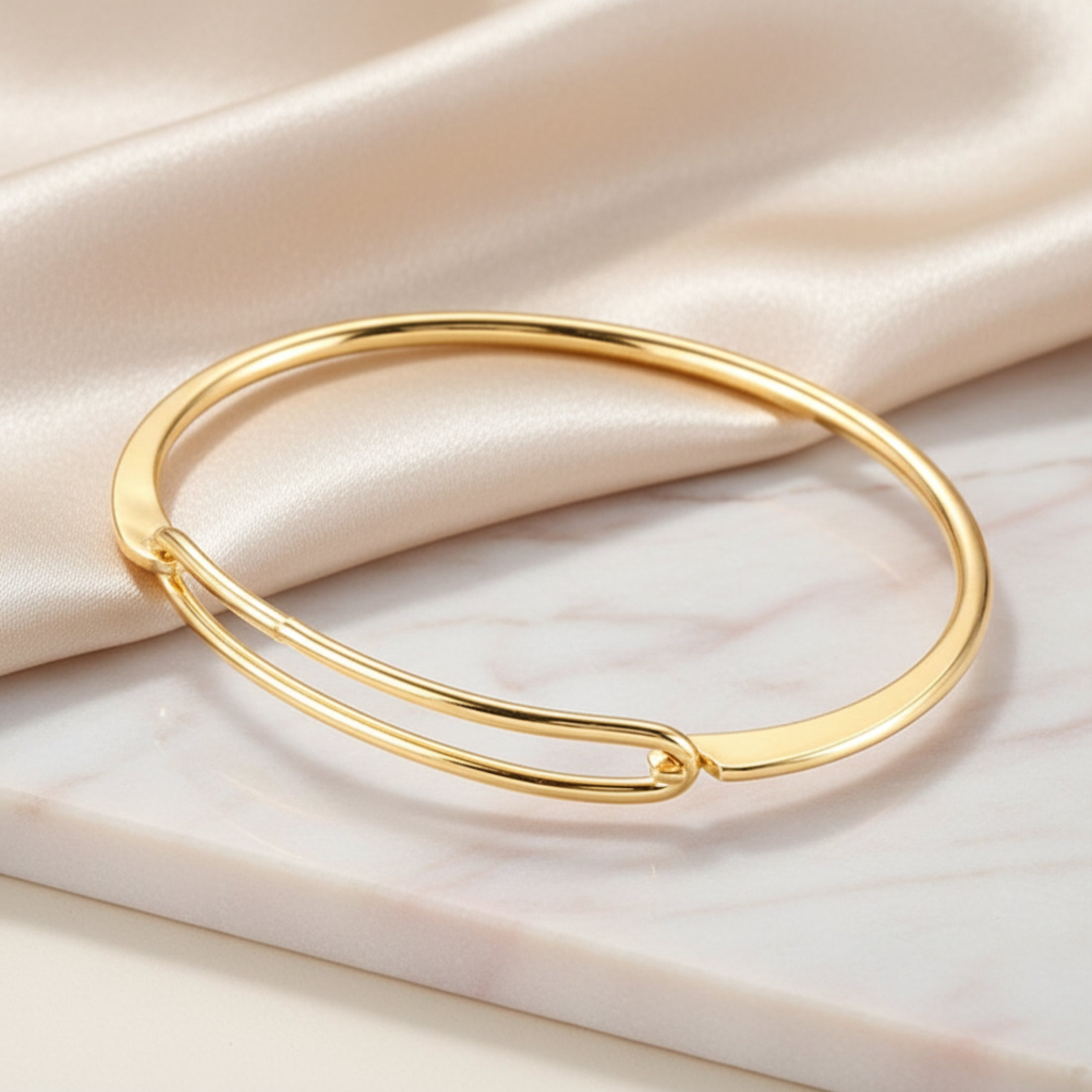 Bracelet Jonc Victoire - Bracelet jonc doré lisse plaquage or
