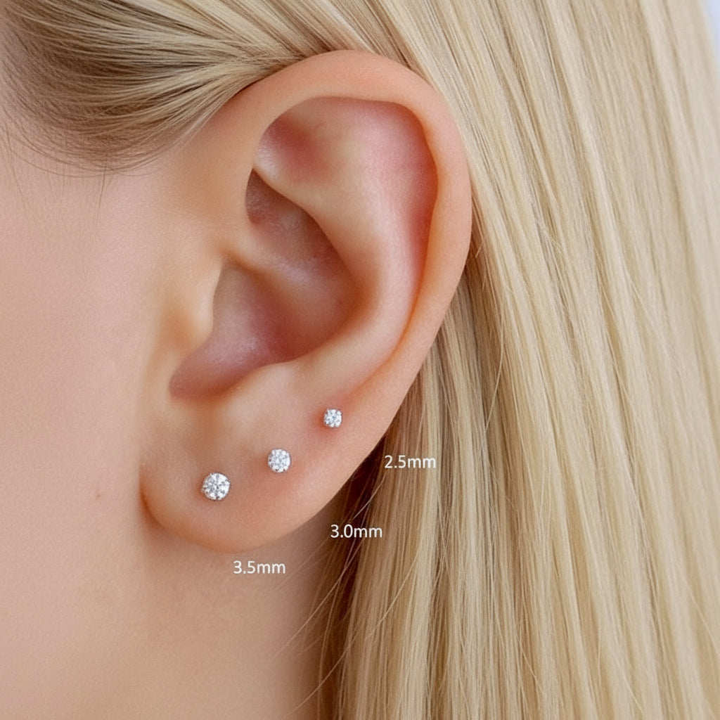 Détail oxyde de zirconium brillant boucles d'oreilles Pauline